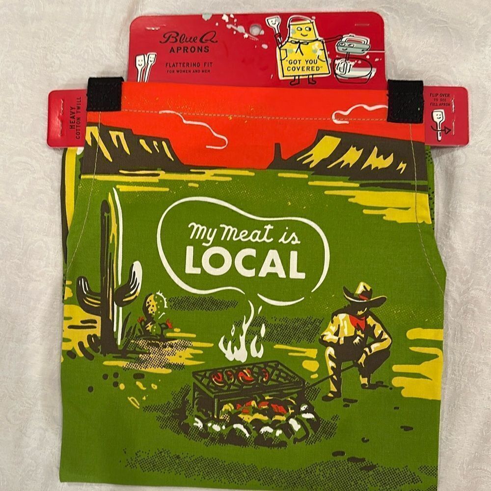 Blue Q Apron Heavy Cotton - “My Meat is Local”